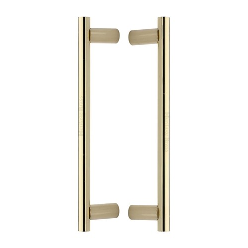 M Marcus Heritage Brass Back to Back Door Pull Handle 19mm Round Bar Design 336mm length